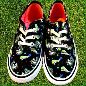 Giggles Unicorn Nights Canvas Shoes Size 12 Toddler Black